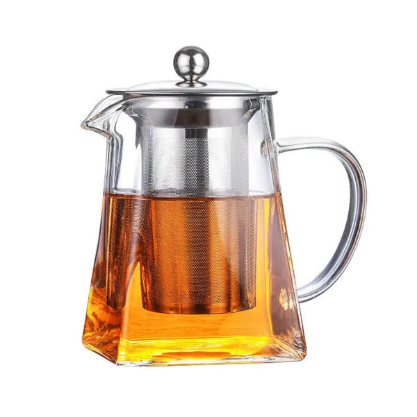 Glass Teapot with Infuser, 550 ml in Square Shape