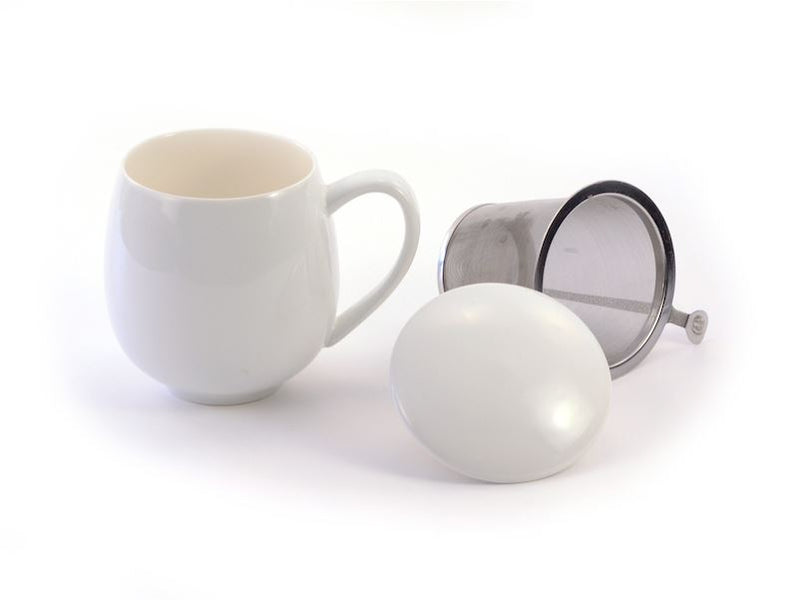 Porcelain Infuser 1 Cup Mug - Loose Leaf Tea Subscription Boxes